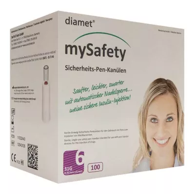 DIAMET mySafety safety pen Kan.31 G 0.25x6 mm, 100 pcs