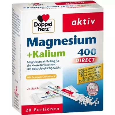 DOPPELHERZ Magnesium+potassium DIRECT sachet, 20 pcs