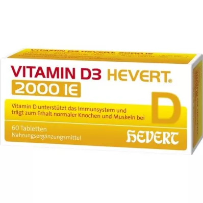 VITAMIN D3 HEVERT 2,000 I.U. tablets, 60 pcs