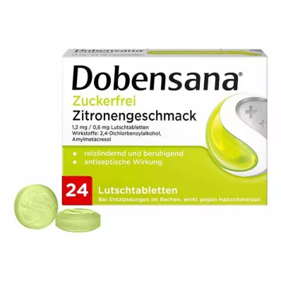 DOBENSANA sugar-free lemon sc.1,2mg/0,6mg Lut., 24 pcs DOBENSANA sugar-free lemon sc.1,2mg/0,6mg Lut., 24 pcs
