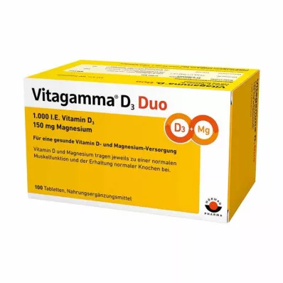 VITAGAMMA D3 Duo 1.000 I.E Vit.D3 150mg Magnes.NEM, 100 pcs VITAGAMMA D3 Duo 1.000 I.E Vit.D3 150mg Magnes.NEM, 100 pcs