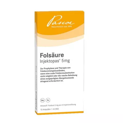 Folic acid Injectopas 5 mg injection solution, 10 pcs