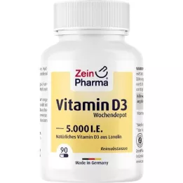 VITAMIN D3 5,000 I.U. Weekly Depot Capsules, 90 pcs