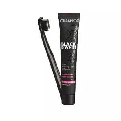 CURAPROX black is white charcoal toothpaste and brush, 1 pc CURAPROX black is white charcoal toothpaste and brush, 1 pc