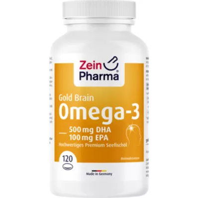 OMEGA-3 Gold Brain DHA 500mg/EPA 100mg Softgelkap, 120 pcs