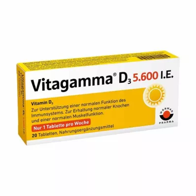 VITAGAMMA D3 5,600 I.U.Vitamin D3 NEM Tablets, 20 pcs VITAGAMMA D3 5,600 I.U.Vitamin D3 NEM Tablets, 20 pcs