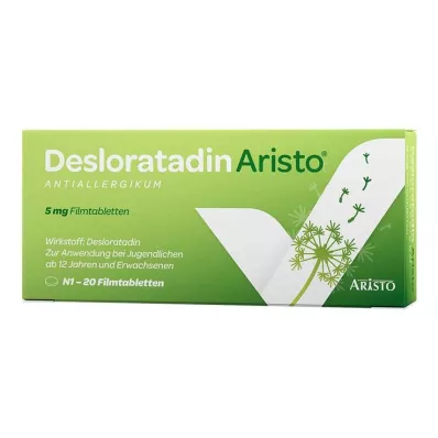 Desloratadine Aristo antiallergic 5 mg film-coated tablets, 20 pcs Desloratadine Aristo antiallergic 5 mg film-coated tablets, 20 pcs