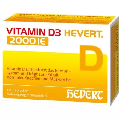 VITAMIN D3 HEVERT 2,000 I.U. tablets, 120 pcs