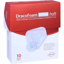 Dracofoam Infection Adhesive Foam Wound Cover 5x5 cm, 10 pcs
