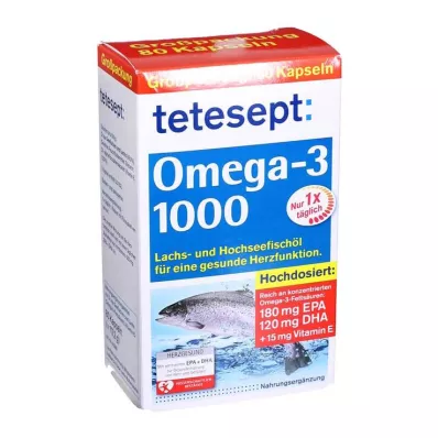 TETESEPT Omega-3 1000 Capsules, 80 Capsules TETESEPT Omega-3 1000 Capsules, 80 Capsules