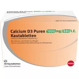 CALCIUM D3 Puren 1000 mg/880 I.U. Chewable Tablets, 90 pcs