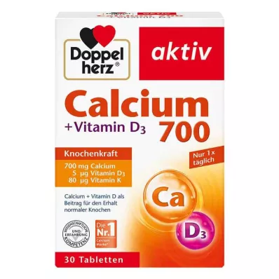 DOPPELHERZ Calcium 700+Vitamin D3 Tablets, 30 Capsules DOPPELHERZ Calcium 700+Vitamin D3 Tablets, 30 Capsules