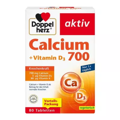 Doppelherz Calcium 700 + Vitamin D3 tablets, 80 pcs Doppelherz Calcium 700 + Vitamin D3 tablets, 80 pcs