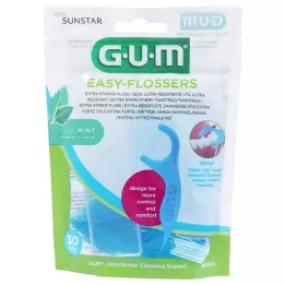 GUM Easy-Flossers dental floss sticks waxed + travel case, 30 pcs