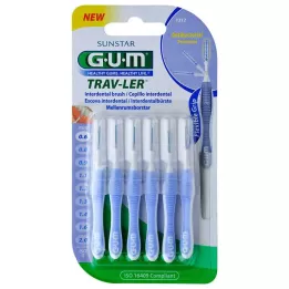 GUM TRAV-LER 0.6mm candle light blue interdental brush, 6 pcs