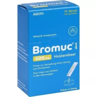 BROMUC acute 600 mg cough expectorant Plv.z.H.e.L.z.Einn., 10 pcs