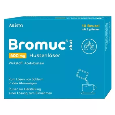 BROMUC acute 600 mg cough expectorant Plv.z.H.e.L.z.Einn., 10 pcs