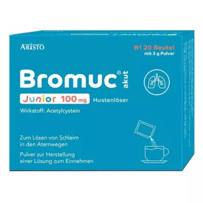 BROMUC akut Junior 100 mg cough expectorant P.H.e.L.z.E., 20 pcs BROMUC akut Junior 100 mg cough expectorant P.H.e.L.z.E., 20 pcs