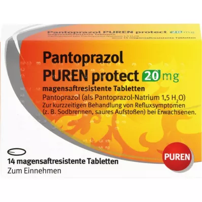 PANTOPRAZOL PUREN protect 20 mg enteric-coated tablet, 14 pcs