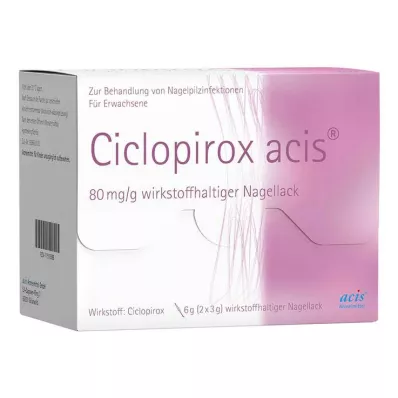 Ciclopirox acis 80 mg / g active ingredient content.Nail polish, 6 g Ciclopirox acis 80 mg / g active ingredient content.Nail polish, 6 g