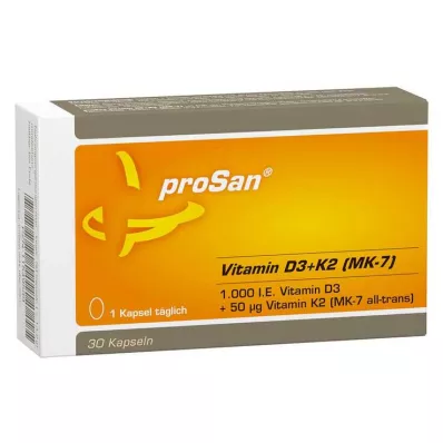 PROSAN Vitamin D3+K2 MK-7 capsules, 30 pcs PROSAN Vitamin D3+K2 MK-7 capsules, 30 pcs