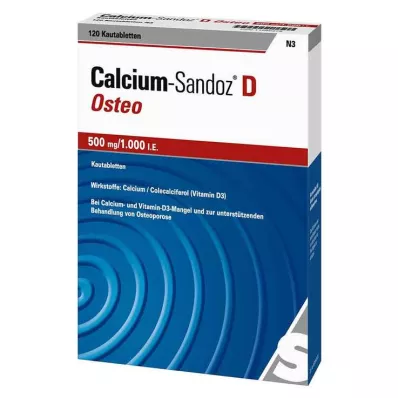 CALCIUM SANDOZ D Osteo 500 mg/1,000 I.U. Chewable tablet, 120 pcs