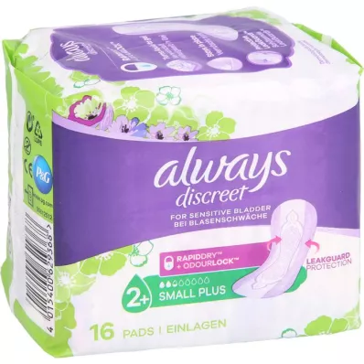 ALWAYS discreet incontinence insert small plus, 16 pcs