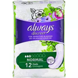 ALWAYS discreet incontinence insert normal, 12 pcs