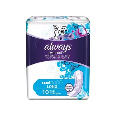 Always discreet incontinence pads long, 10 pcs