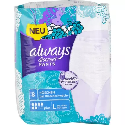 ALWAYS discreet incontinence pants plus L, 8 pcs