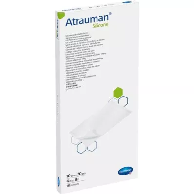 ATRAUMAN Silicone sterile 10x20 cm compresses, 10 pcs