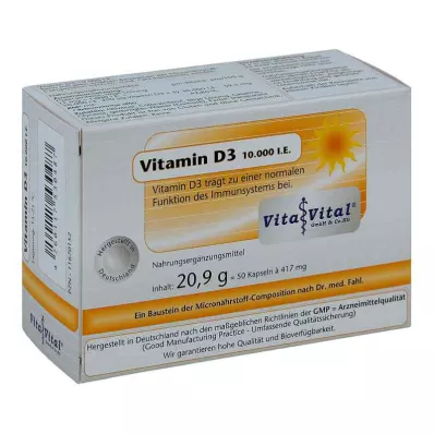 VITAMIN D3 10,000 I.U. capsules, 50 pcs