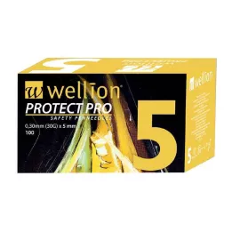 WELLION PROTECT PRO Safety Pen-Needles 30 G 5 mm, 100 pcs