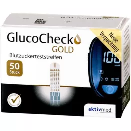 GLUCOCHECK GOLD Blood glucose test strips, 50 pcs