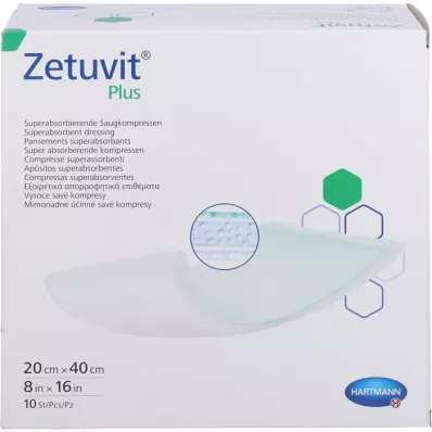 ZETUVIT Plus extra strong absorbent compress, sterile 20x40 cm, 10 pcs