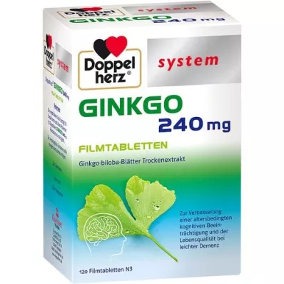 DOPPELHERZ Ginkgo 240 mg system film-coated tablets, 120 pcs