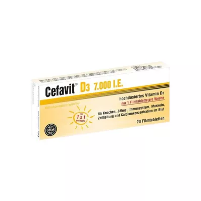 Cefavit D3 7,000 IU film-coated tablets, 20 pcs Cefavit D3 7,000 IU film-coated tablets, 20 pcs