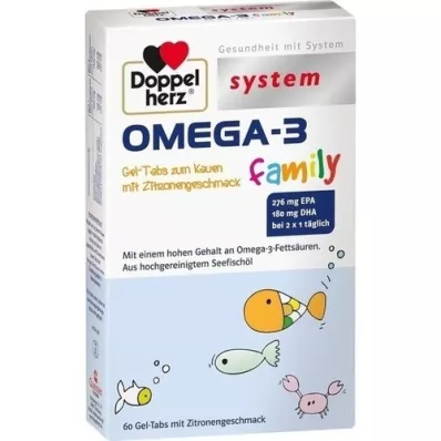 DOPPELHERZ Omega-3 gel tabs family system, 60 pcs