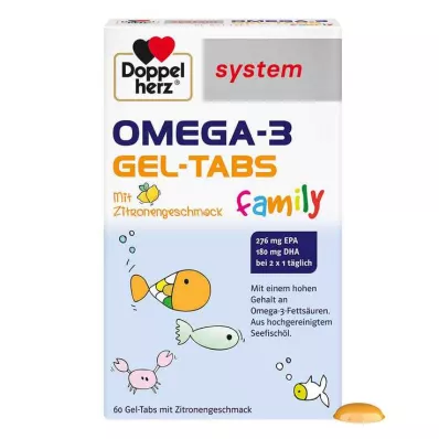 DOPPELHERZ Omega-3 gel tabs family system, 60 pcs DOPPELHERZ Omega-3 gel tabs family system, 60 pcs