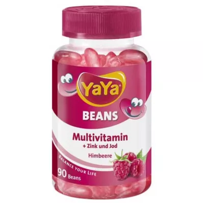 YAYA BEANS Raspberry Zinc and Iodine Chewable Coated Tablets, 90 pcs