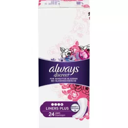 ALWAYS discreet incontinence liner plus panty liner, 24 pcs