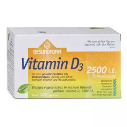 GESUNDFORM Vitamin D3 2,500 I.U. Vega-Caps, 100 pcs