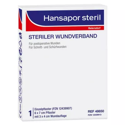 HANSAPOR sterile wound dressing 6x7 cm, 1 pc