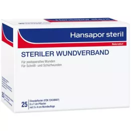 HANSAPOR sterile wound dressing 6x7 cm, 25 pcs