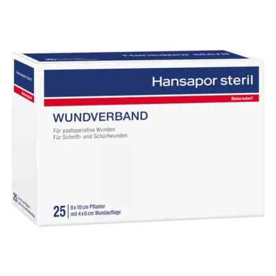 HANSAPOR sterile wound dressing 8x10 cm, 3 pcs