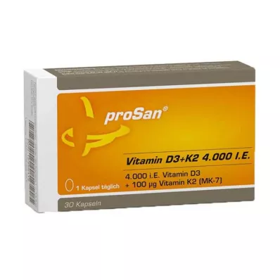 PROSAN Vitamin D3+K2 4,000 I.U. Capsules, 30 pcs PROSAN Vitamin D3+K2 4,000 I.U. Capsules, 30 pcs