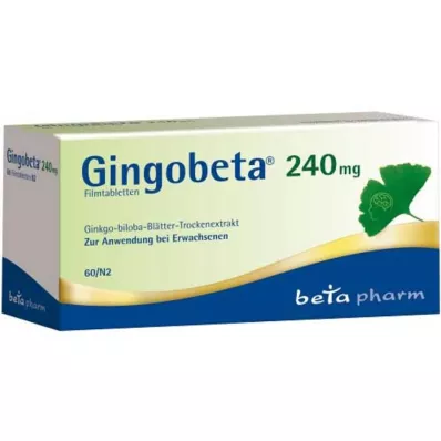 Gingobeta 240 mg film-coated tablets, 60 pcs Gingobeta 240 mg film-coated tablets, 60 pcs
