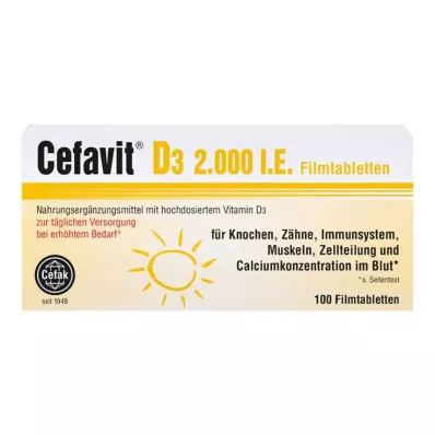 CEFAVIT D3 2,000 I.U. film-coated tablets, 100 pcs