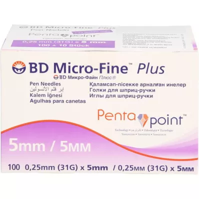 BD MICRO-FINE+ 5 pen needles 0.25x5 mm 31 G, 100 pcs