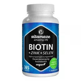 BIOTIN 10 mg high-dose+zinc+selenium tablets, 365 pcs